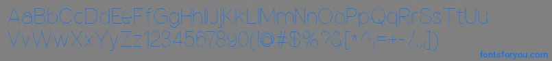 NuorderThin-Schriftart – Blaue Schriften auf grauem Hintergrund