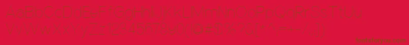 NuorderThin-Schriftart – Braune Schriften auf rotem Hintergrund