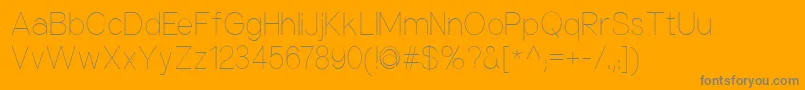 Fonte NuorderThin – fontes cinzas em um fundo laranja