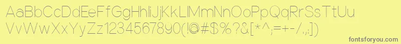 NuorderThin Font – Gray Fonts on Yellow Background