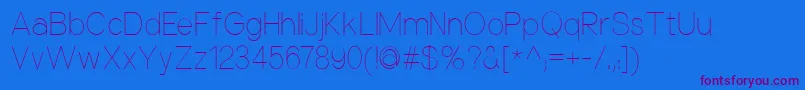 NuorderThin-Schriftart – Violette Schriften auf blauem Hintergrund