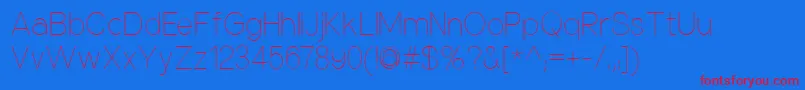 NuorderThin Font – Red Fonts on Blue Background