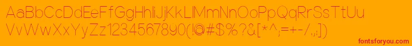 NuorderThin-Schriftart – Rote Schriften auf orangefarbenem Hintergrund