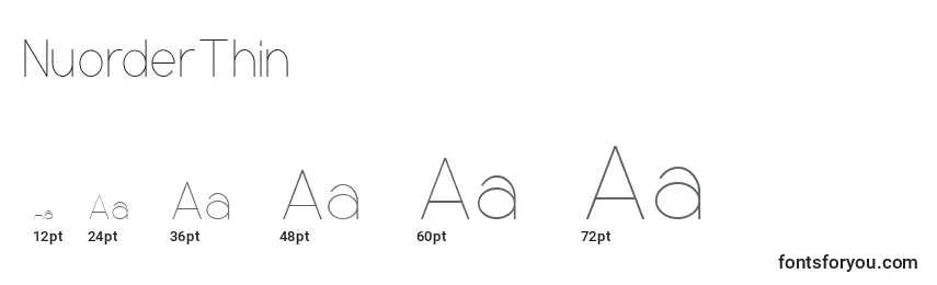 NuorderThin Font Sizes