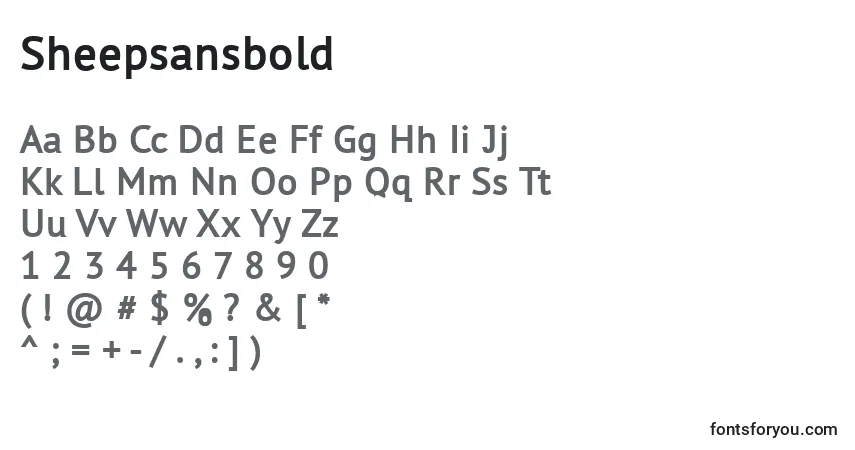 A fonte Sheepsansbold – alfabeto, números, caracteres especiais