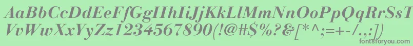 LinotypegianottenBolditalic Font – Gray Fonts on Green Background
