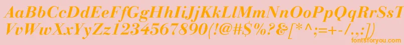 LinotypegianottenBolditalic Font – Orange Fonts on Pink Background