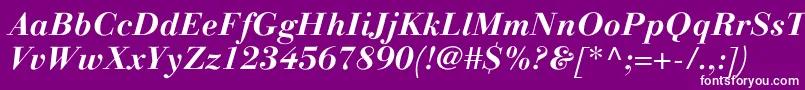 LinotypegianottenBolditalic Font – White Fonts on Purple Background