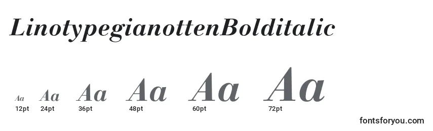 LinotypegianottenBolditalic-fontin koot