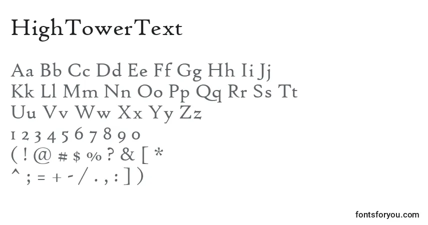 HighTowerText Font – alphabet, numbers, special characters