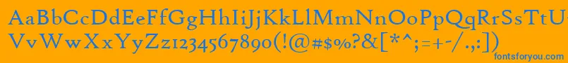 HighTowerText Font – Blue Fonts on Orange Background