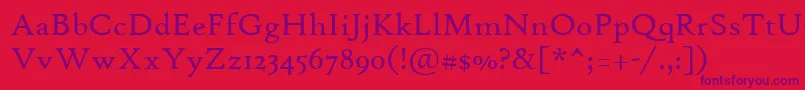 HighTowerText Font – Purple Fonts on Red Background