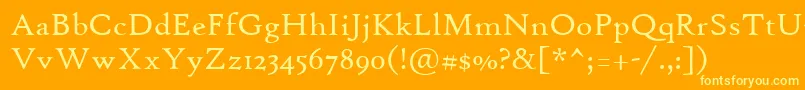 HighTowerText Font – Yellow Fonts on Orange Background