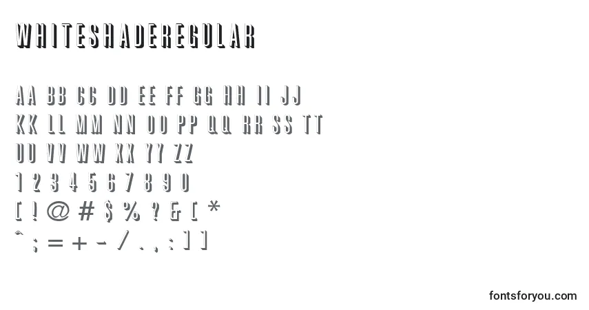 Czcionka WhiteshadeRegular – alfabet, cyfry, specjalne znaki