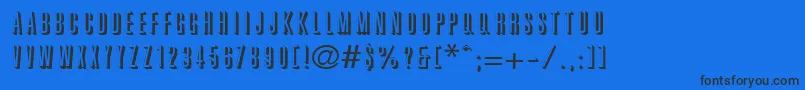 フォントWhiteshadeRegular – 黒い文字の青い背景