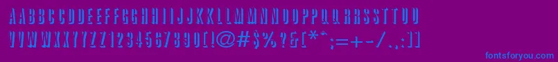 フォントWhiteshadeRegular – 紫色の背景に青い文字
