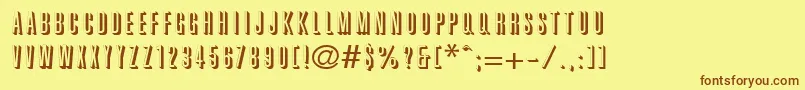 WhiteshadeRegular-fontti – ruskeat fontit keltaisella taustalla