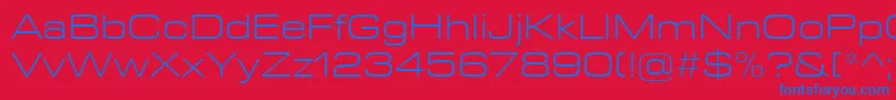 EurostileNextLtComLightExtended Font – Blue Fonts on Red Background