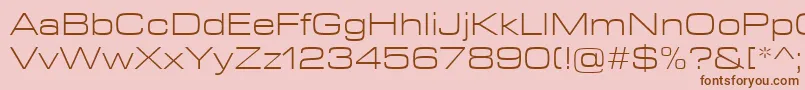 Weitere Informationen zur EurostileNextLtComLightExtended-Schriftart EurostileNextLtComLightExtended-Schriftart – Braune Schriften auf rosa Hintergrund