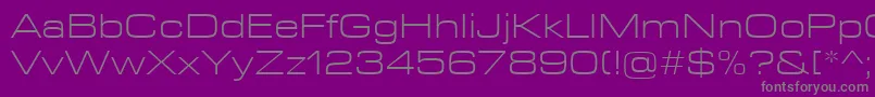 EurostileNextLtComLightExtended-fontti – harmaat kirjasimet violetilla taustalla