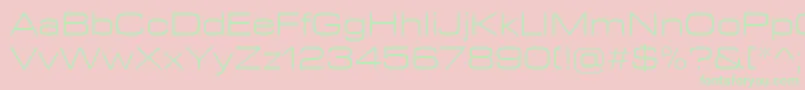 EurostileNextLtComLightExtended Font – Green Fonts on Pink Background