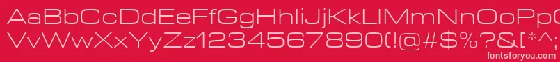 EurostileNextLtComLightExtended Font – Pink Fonts on Red Background