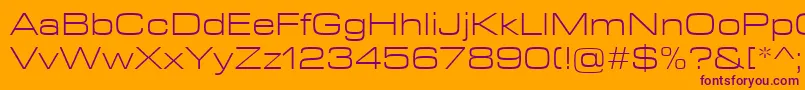 EurostileNextLtComLightExtended Font – Purple Fonts on Orange Background