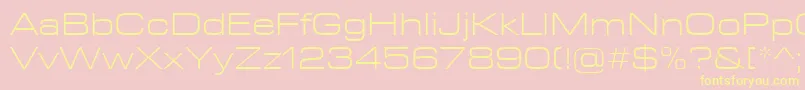 EurostileNextLtComLightExtended Font – Yellow Fonts on Pink Background
