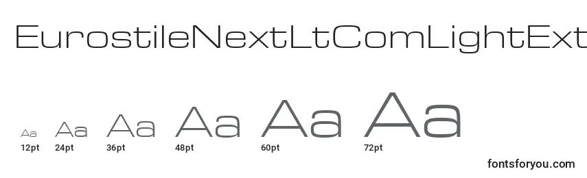 EurostileNextLtComLightExtended Font Sizes