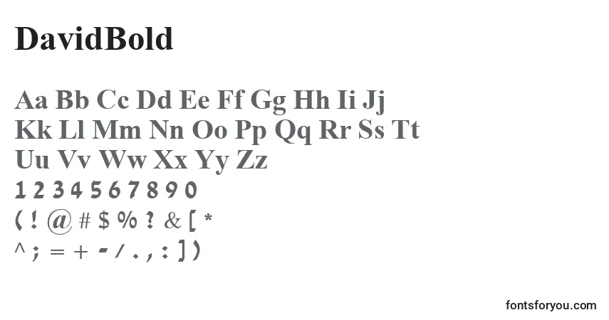 Czcionka DavidBold – alfabet, cyfry, specjalne znaki