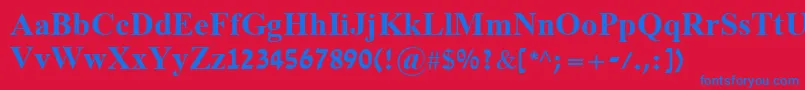 フォントDavidBold – 赤い背景に青い文字