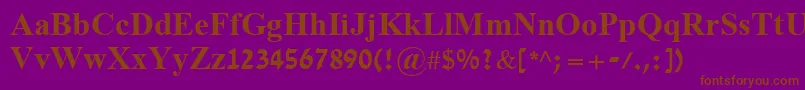 フォントDavidBold – 紫色の背景に茶色のフォント