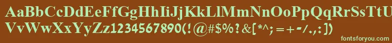 DavidBold Font – Green Fonts on Brown Background