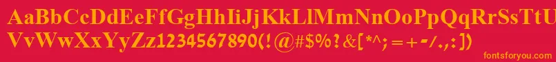 DavidBold Font – Orange Fonts on Red Background