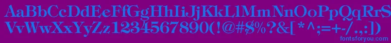 フォントToriBold – 紫色の背景に青い文字