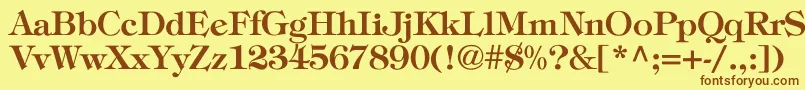 ToriBold Font – Brown Fonts on Yellow Background