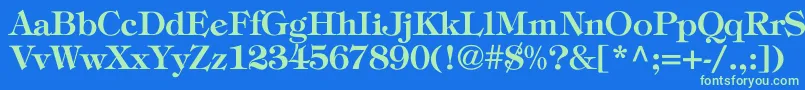 ToriBold Font – Green Fonts on Blue Background