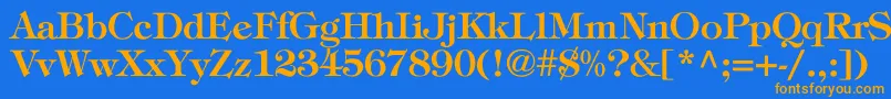ToriBold Font – Orange Fonts on Blue Background
