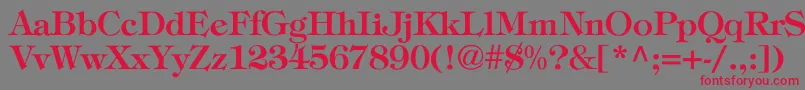ToriBold Font – Red Fonts on Gray Background