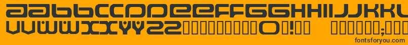Raveflire-Schriftart – Schwarze Schriften auf orangefarbenem Hintergrund