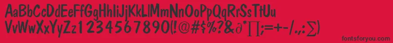 DomcasualDb Font – Black Fonts on Red Background