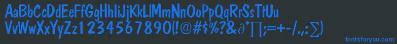 DomcasualDb Font – Blue Fonts on Black Background