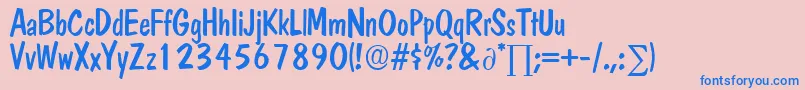 DomcasualDb Font – Blue Fonts on Pink Background