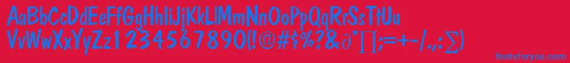 DomcasualDb Font – Blue Fonts on Red Background