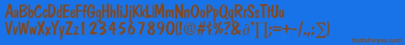 DomcasualDb Font – Brown Fonts on Blue Background