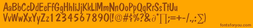 DomcasualDb Font – Brown Fonts on Orange Background