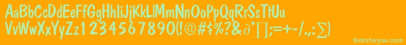 DomcasualDb Font – Green Fonts on Orange Background