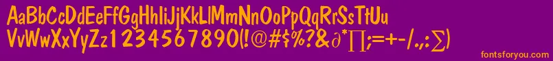 DomcasualDb Font – Orange Fonts on Purple Background