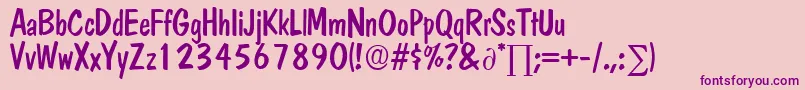 DomcasualDb Font – Purple Fonts on Pink Background