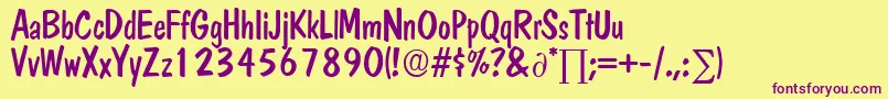 DomcasualDb Font – Purple Fonts on Yellow Background